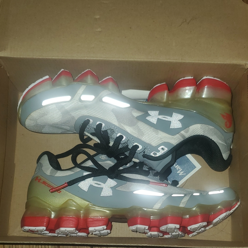 Under Armour Gray and Red Running Shoes